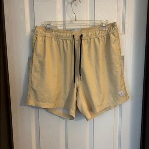 Men's Beige Athletic Shorts with Drawstring